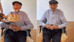 Funcionário mais antigo do mundo ganha festa surpresa dos colegas