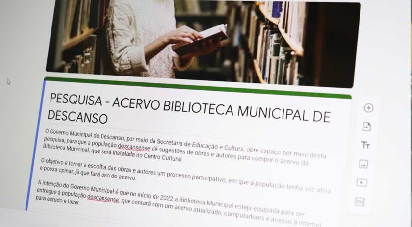População pode sugerir obras e autores para compor acervo da Biblioteca Municipal