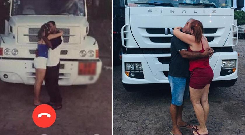 Casal separado há 20 anos se reencontra e recria foto de beijo apaixonado